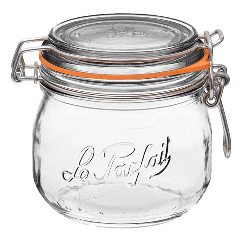 Le Parfait Super Jar - 500mL French Glass Canning Jar w/Round Body, Wide Mouth, Airtight Lid - Clear Glass Jar (16oz/Pint, 1 pk) - Image 5